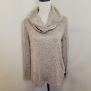 DKNY Cowl Neck Sweater Medium Beige Long Sleeve‎ Soft Knit